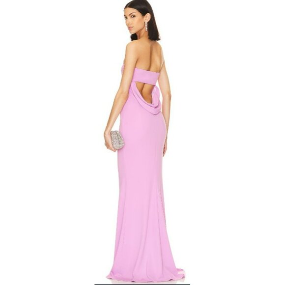 Katie May Mary Kate Cut Out Back Drape Formal Gown Maxi Dress Size Small NWT - Picture 3 of 7